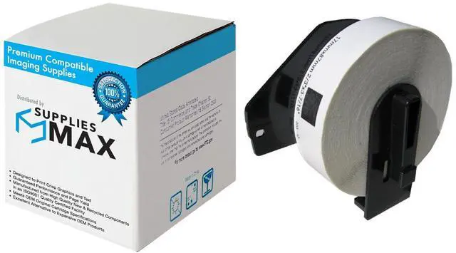 Main image of SuppliesMAX Compatible Replacement for Brother White Die-Cut File Folder Label Tape (.66in X 3.4in/17mm x 87.1mm) (300/Labels) (DK-1203)