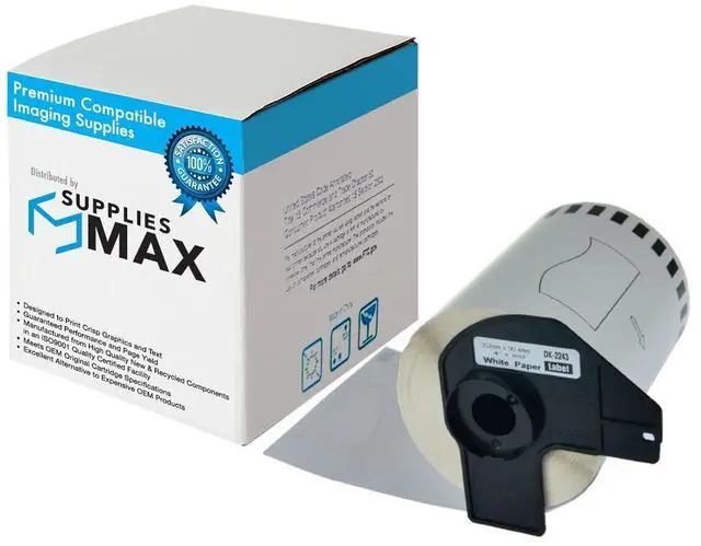 Main image of SuppliesMAX Compatible Replacement for Brother White Continuous Length Paper Label Tape (4in. X 100Ft./101mm x 30.4m) (DK-2243)