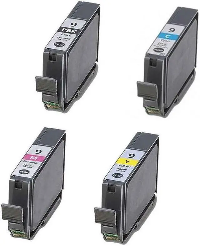 Alt view image 2 of 7 - SuppliesMAX Compatible Replacement for Canon PIXMA IX-7000/MX-7600/ PRO 9500 Inkjet Combo Pack (PBK/C/M/Y) (PGI-9MP)