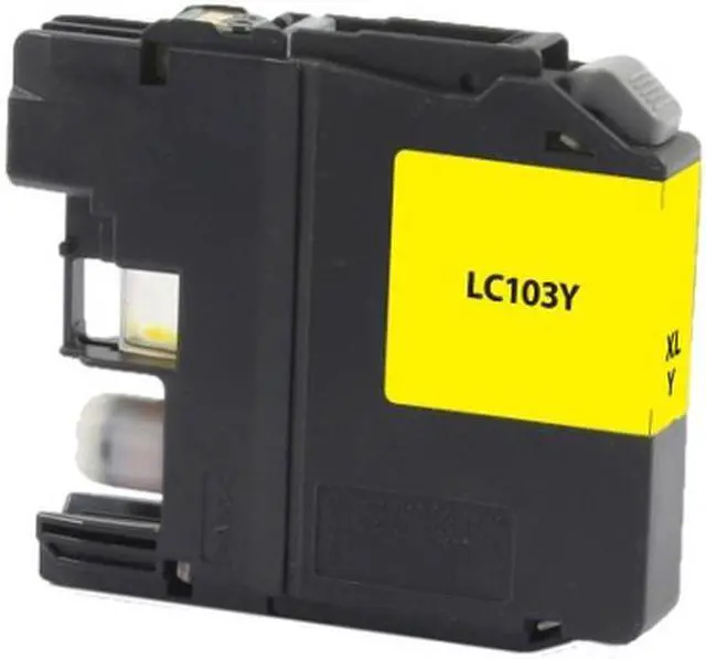 Alt view image 2 of 7 - SuppliesMAX Compatible Replacement for Brother DCP-J132/DCP-J522/DCP-J752/DCP-J4110/MFC-J245/MFC-J450/MFC-J4310/MFC-J6920DW Yellow High Yield Inkjet (600 Page Yield) (LC-103Y)