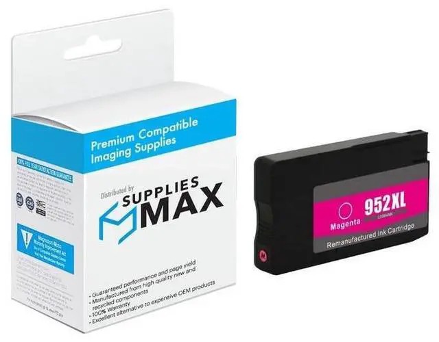 Main image of SuppliesMAX Remanufactured Replacement for HP OfficeJet Pro 7720/7730/7740/8200/8700/8715/8720/8725/8730/8740/8745 Magenta High Yield Inkjet (1600 Page Yield) (NO. 952XL) (L0S64AN)