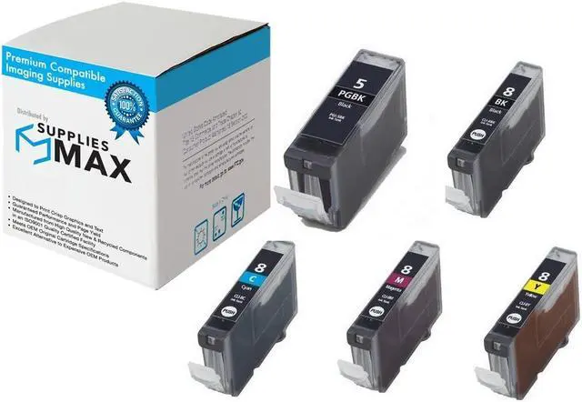 Main image of SuppliesMAX Compatible Replacement for Canon PIXMA iP-3300/iP-4200/iP-4500/iP-5200/MP-500/MP-600/MP-800/MP-950/MP-970 Inkjet Combo Pack (2-BK/1-C/M/Y) (PGI-5/CLI-8) (0628B027)