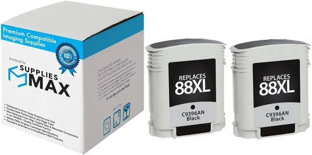 Main image of SuppliesMAX Remanufactured Replacement for HP OfficeJet Pro K550/K5400/K8600/L7400/L7500/L7550/L7650/L7700/L7780 Black High Yield Inkjet (2/PK-2450 Page Yield) (NO. 88XL) (CC605BN)