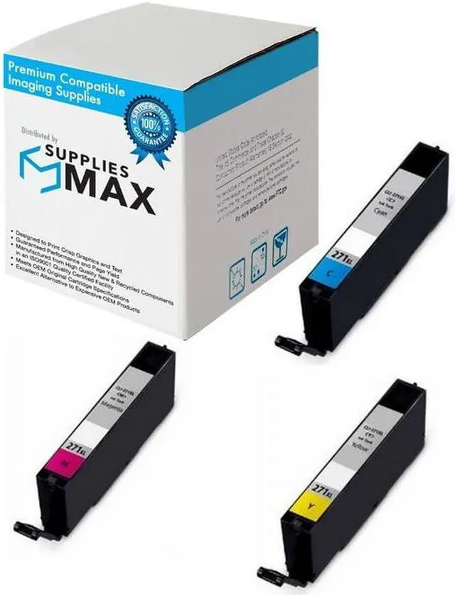 Main image of SuppliesMAX Compatible Replacement for Canon PIXMA MG-5720/MG-6820/MG-6822/MG-7720/TS-5020/TS-6020/TS-8020/TS-9020 High Yield Inkjet Combo Pack (C/M/Y) (CLI-271XL) (0337C005)