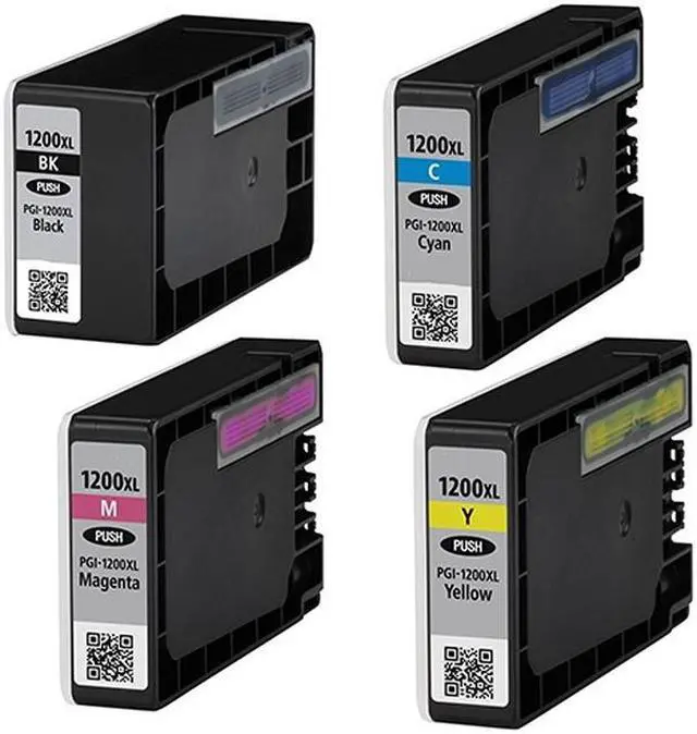 Alt view image 2 of 7 - SuppliesMAX Compatible Replacement for Canon MAXIFY MB-2020/MB-2120/MB-2320/MB-2720 High Yield Inkjet Combo Pack (BK/C/M/Y) (PGI-1200XL) (9183B005)