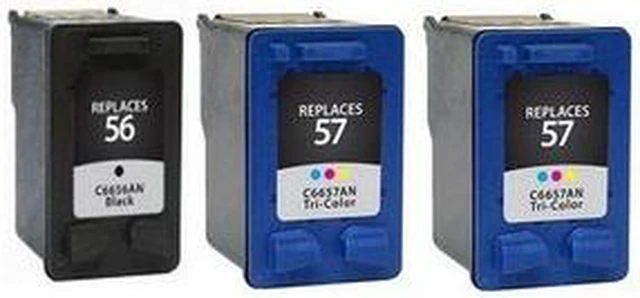 Alt view image 2 of 7 - SuppliesMAX Remanufactured Replacement for HP DeskJet 450/5000/9600/PS-7000/OfficeJet 4000/5000/6110/PSC-1000/PSC-2000/FAX 1240 Series Inkjet Combo Pack (1-Black/2-Color) (NO. 56/NO. 57) (C8800BN)
