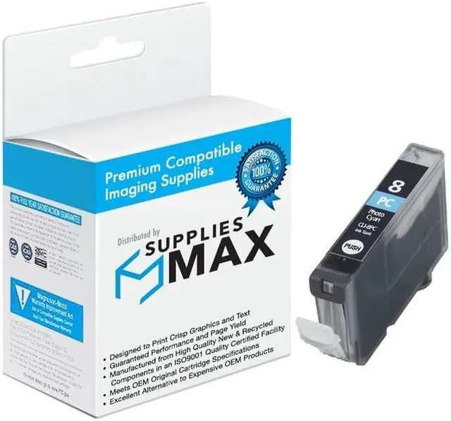 Main image of SuppliesMAX Compatible Replacement for Canon PIXMA iP-6600D/iP-6700D/MP-950/MP-960/MP-970/Pro 9000 Photo Cyan Inkjet (450 Page Yield) (CLI-8PC) (0624B002)