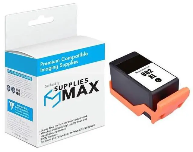 Main image of SuppliesMAX Remanufactured Replacement for HP OfficeJet Pro 6950/6951/6954/6958/6960/6962/6970/6974/6975/6978/6979 Black High Yield Inkjet (825 Page Yield) (NO. 902XL) (T6M14AN)
