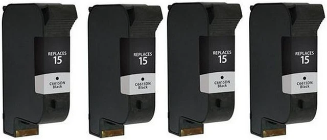 Alt view image 2 of 7 - SuppliesMAX Remanufactured Replacement for HP DeskJet 810C/825C/840C/845C/920C/940C/3820/OfficeJet 5110/V40/PSC-500/PSC-750/PSC-950 Series Black Inkjet (4/PK-500 Page Yield) (NO. 15) (C9498AN)