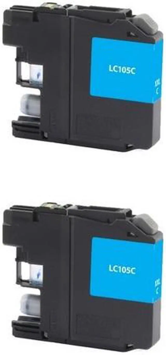 Alt view image 2 of 7 - SuppliesMAX Compatible Replacement for Brother DCP-J4110DW/MFC-J4410DW/MFC-J4510DW/MFC-J4610DW/MFC-J4710DW Cyan Super High Yield Inkjet (2/PK-1200 Page Yield) (LC-105C_2PK)
