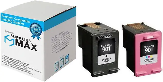 Main image of SuppliesMAX Remanufactured Replacement for HP OfficeJet 4500/J4500/J4540/J4550/J4580/J4640/J4680 Series Inkjet Combo Pack (Black/Color) (NO. 901) (CN069FN)