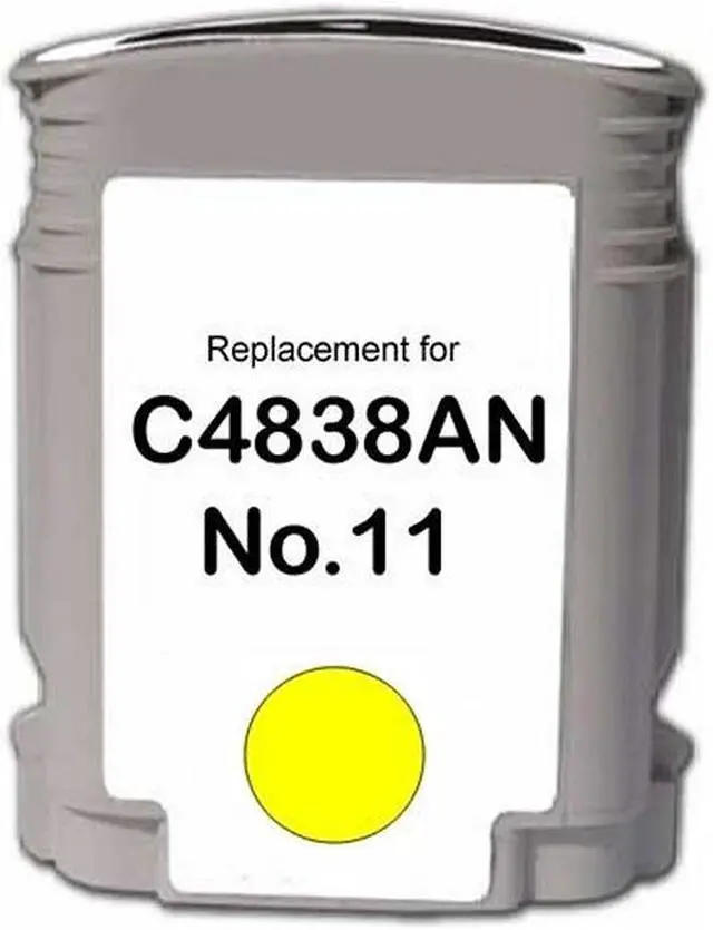 Alt view image 2 of 7 - SuppliesMAX Remanufactured Replacement for HP Business 1000/2200/2300/2600/2800/DesignJet 100/110/120/OfficeJet 9100/9130 Yellow Inkjet (1750 Page Yield) (NO. 11) (C4838AN)