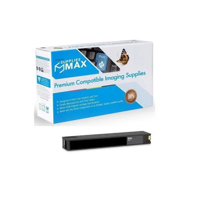 Main image of SuppliesMAX Remanufactured Replacement for HP PageWide Pro 452/Pro 477/Pro 552dw/Pro 577/Managed P55250/P57750 Series Black High Yield Inkjet (10000 Page Yield) (NO. 972X) (F6T84AN)