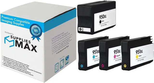 Main image of SuppliesMAX Remanufactured Replacement for HP OfficeJet Pro 251dw/276dw/8100/8600/8610/8620/8630/8640/8660 High Yield Inkjet Combo Pack (BK/C/M/Y) (NO. 950XL/NO. 951XL) (C2P01FN)
