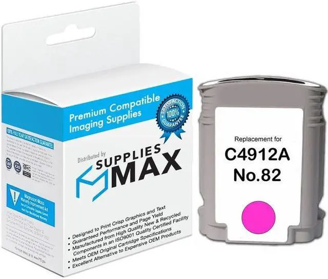 Main image of SuppliesMAX Remanufactured Replacement for HP DesignJet 500PS/DesignJet 510/DesignJet 800PS/DesignJet 815-MFP/DesignJet 820-MFP Series Magenta Inkjet (69 ML) (NO. 82) (C4912A)