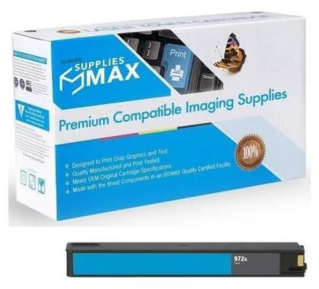 Main image of SuppliesMAX Remanufactured Replacement for HP PageWide 377/PageWide Pro 452/Pro 477/Pro 552dw/Pro 577/Managed P55250/P57750 Series Cyan Inkjet (3000 Page Yield) (NO. 972A) (L0R86AN)