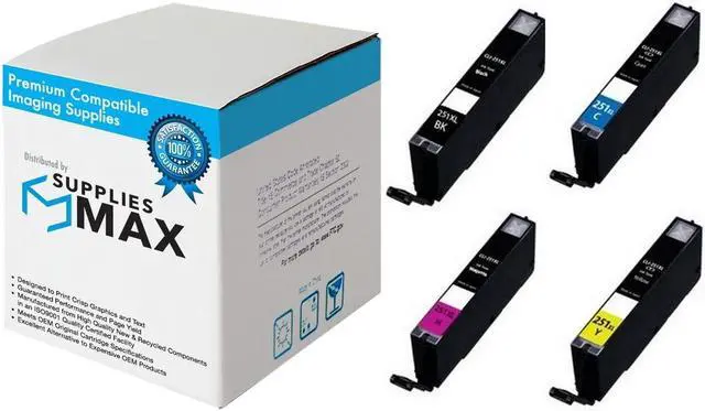 Main image of SuppliesMAX Compatible Replacement for Canon PIXMA iP-7220/iP-8720/MG-5420/MG-5520/MG-5620/MG-6620/MG-7120/MG-7520 High Yield Inkjet Combo Pack (BK/C/M/Y) (CLI-251XL) (6513B004)