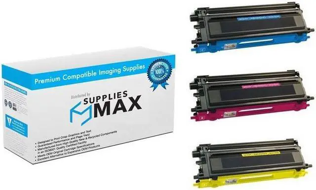 Main image of SuppliesMAX Compatible Replacement for Brother DCP-9040/DCP-9045/HL-4040/HL-4070/MFC-9440/MFC-9840 High Yield Toner Cartridge Combo Pack (C/M/Y) (TN-115CMY)