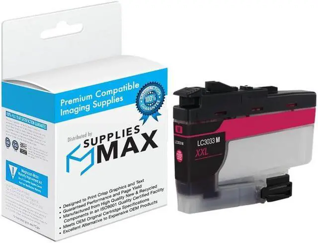 Main image of SuppliesMAX Compatible Replacement for Brother DCP-J1100DW/MFC-J805DW/MFC-J815DW/MFC-J995DW/MFC-J1300DW Magenta Super High Yield Inkjet (1500 Page Yield) (LC-3033M)