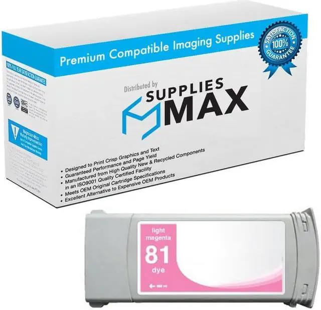 Main image of SuppliesMAX Remanufactured Replacement for HP DesignJet 5000/DesignJet 5500/DesignJet 5500PS Light Magenta Dye High Yield Wide Fomat Inkjet (680 ML) (NO. 81) (C4935A)