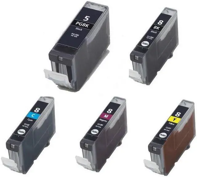 Alt view image 2 of 7 - SuppliesMAX Compatible Replacement for Canon PIXMA iP-3300/iP-4200/iP-4500/iP-5200/MP-500/MP-600/MP-800/MP-950/MP-970 Inkjet Combo Pack (2-BK/1-C/M/Y) (PGI-5/CLI-8) (0628B027)