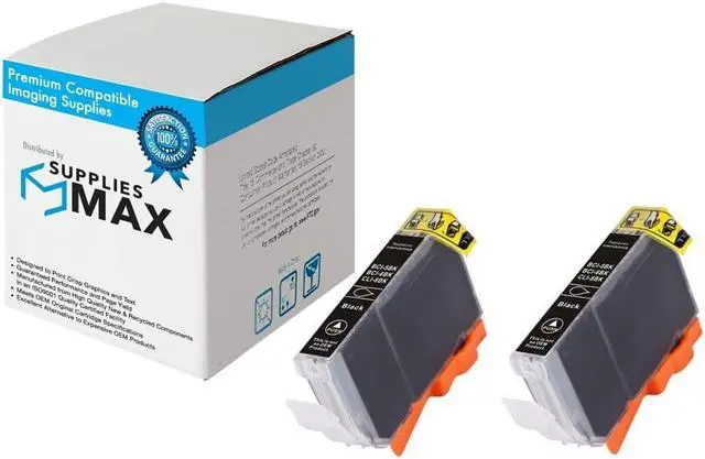 Main image of SuppliesMAX Compatible Replacement for Canon BJC-8200/i560/i860/i900/i865/I9900/i9950/S820/S900/S9000/PIXMA IP-4000/IP-5000 Black Inkjet (2/PK-500 Page Yield) (BCI-6BK) (4705A037)