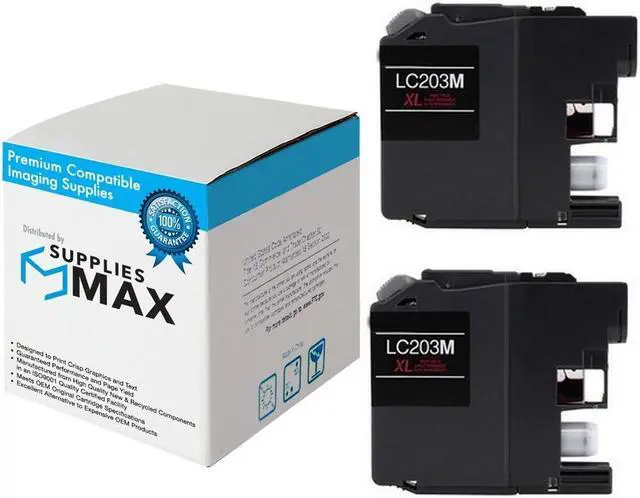 Main image of SuppliesMAX Compatible Replacement for Brother DCP-J4120/MFC-J680/MFC-J880/MFC-J4320/MFC-J4620/MFC-J5320/MFC-J5620/MFC-J5720DW Magenta High Yield Inkjet (2/PK-550 Page Yield) (LC-203M2PKS)
