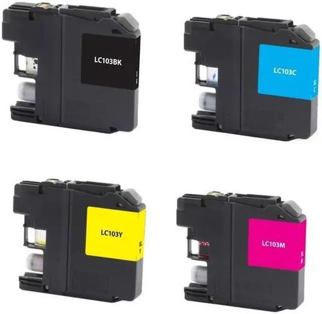 Alt view image 2 of 7 - SuppliesMAX Compatible Replacement for Brother DCP-J132/DCP-J522/DCP-J752/DCP-J4110/MFC-J245/MFC-J450/MFC-J4310/MFC-J6920DW High Yield Inkjet Combo Pack (BK/C/M/Y) (LC-103MP)
