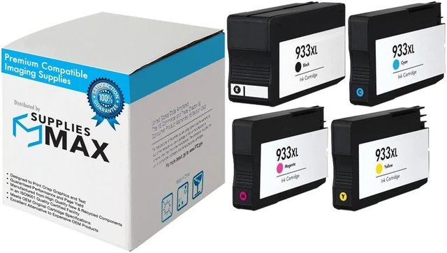 Main image of SuppliesMAX Remanufactured Replacement for HP OfficeJet 6100/6600/6700/7110/7510/7610/7612 Series High Yield Inkjet Combo Pack (BK/C/M/Y) (NO. 932XL/NO. 933XL) (C2P00FN)