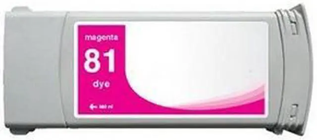 Alt view image 2 of 7 - SuppliesMAX Remanufactured Replacement for HP DesignJet 5000/DesignJet 5500/DesignJet 5500PS Magenta Dye High Yield Wide Fomat Inkjet (680 ML) (NO. 81) (C4932A)
