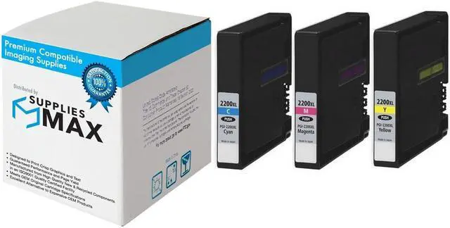 Main image of SuppliesMAX Compatible Replacement for Canon MAXIFY iB-4020/IB-4120/MB-5020/MB-5120/MB-5320/MB-5420 High Yield Inkjet Combo Pack (C/M/Y) (PGI-2200XL) (9304B005)