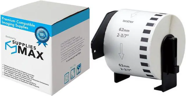 Main image of SuppliesMAX Compatible Replacement for Brother White Continuous Paper Label Tape (2.4in X 100Ft.) (DK-2205)