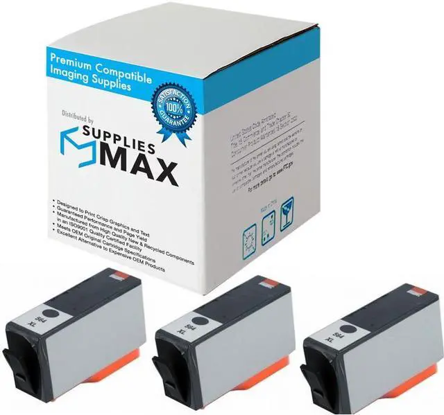 Main image of SuppliesMAX Remanufactured Replacement for HP DeskJet 3500/OfficeJet 4620/PhotoSmart 5500/6520/7500/B8550/C6300/D5400/D7560 Black High Yield Inkjet (3/PK-550 Page Yield) (NO. 564XL) (CR305BN)