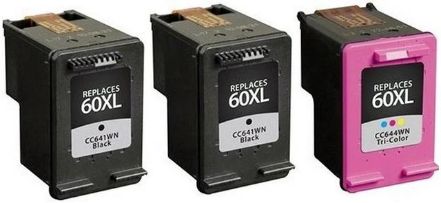 Alt view image 2 of 7 - SuppliesMAX Remanufactured Replacement for HP DeskJet D2500/D2600/D5560/F4200/F4400/F4580/ENVY 100/110/120/PhotoSmart C4600/C4700/D110a Inkjet Combo Pack (2-Black/1-Color) (NO. 60XL) (SD518AN)