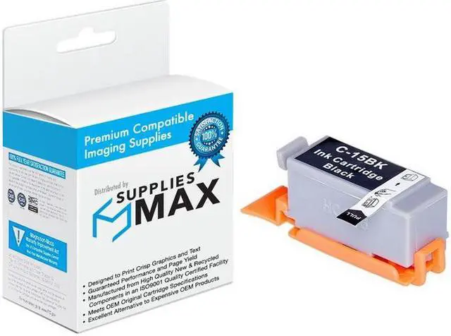 Main image of SuppliesMAX Compatible Replacement for Canon i70/i80/PIXMA IP-90V/PIXUS 50i/80i/IP-90V/IP-90V Black Inkjet (185 Page Yield) (BCI-15BK) (8190A003)