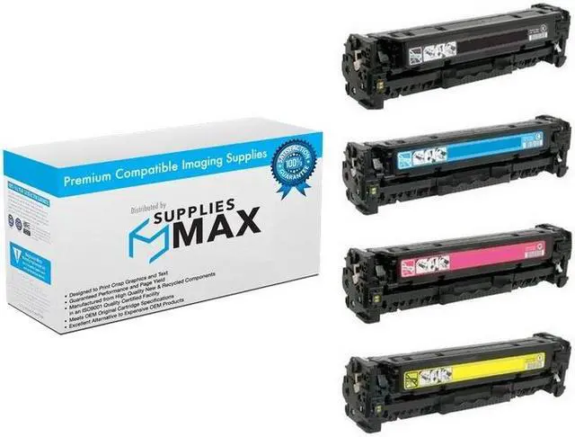 Main image of SuppliesMAX Compatible Replacement for HP Color Laser Jet CM-1312/CM-1312nfi/CP-1215/CP-1217/CP-1515N/CP-1518ni Toner Cartridge Combo Pack (BK/C/M/Y) (NO. 125A) (CB54MP)