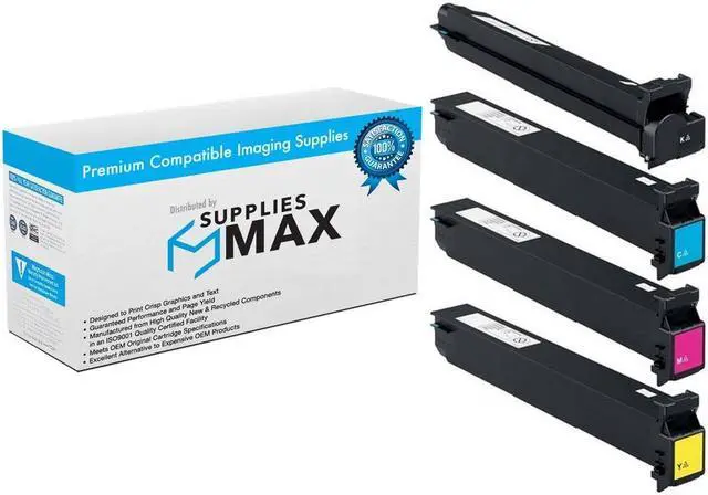 Main image of SuppliesMAX Compatible Replacement for Pitney-Bowes CM-5520/CM-6520 Toner Cartridge Combo Pack (BK/C/M/Y) (482-MP)