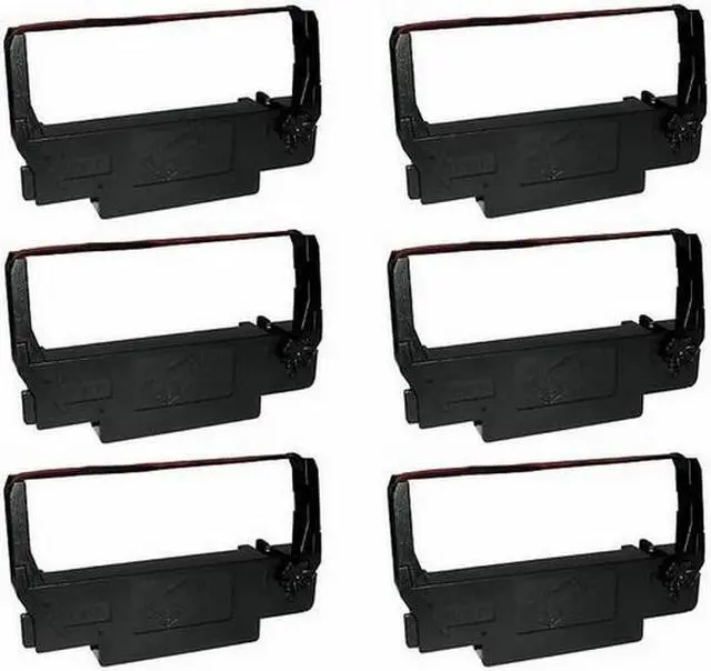Alt view image 2 of 7 - SuppliesMAX Compatible Replacement for M119/M270/TM-300/TM-U200/TM-U210/TM-U220/TM-U300/TM-U375 Black/Red P.O.S. Printer Ribbons (6/PK) (ERC-34RB)