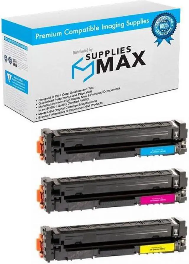 Main image of SuppliesMAX Compatible Replacement for HP Color Laser Jet Pro MFP M252DW/M252N/M274N/M277DW/M277N Toner Cartridge Combo Pack (C/M/Y) (NO. 201X) (CF253XM)
