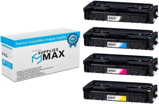 Main image of SuppliesMAX Compatible Replacement for Canon Color imageCLASS LBP-611/LBP-612/LBP-613/MF-631CN/MF-632CDW/MF-633CDW/MF-635CDW High Yield Toner Cartridge Combo Pack (BK/C/M/Y) (CRG-045H-COMBO)