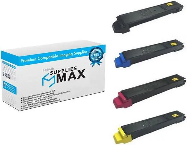 Main image of SuppliesMAX Compatible Replacement for Kyocera Mita FS-C8020/FS-C8025/FS-C8520/FS-C8525-MFP/TASKalfa 205C/TASKalfa 255C Toner Cartridge Combo Pack (BK/C/M/Y) (TK-897MP)