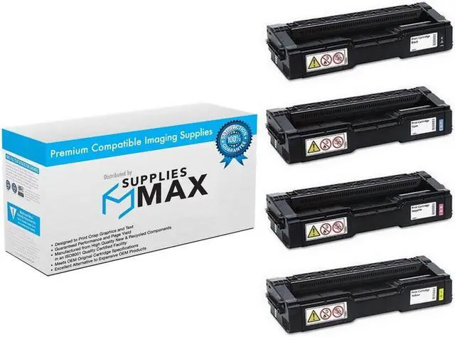 Main image of SuppliesMAX Compatible Replacement for Ricoh SP-C250DN/SP-C250SF/SP-C260DNW/SP-C260SFNW/SP-C261DNW/SP-C261SFNW Toner Cartridge Combo Pack (BK/C/M/Y) (TYPE C250A) (40753MP)