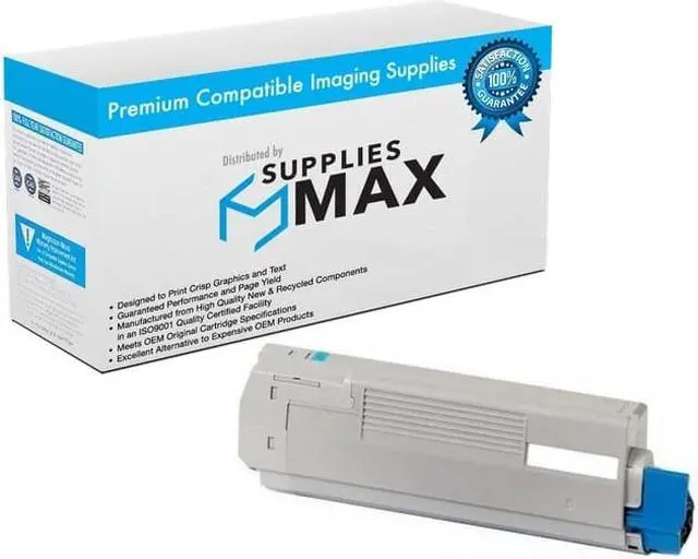 Main image of SuppliesMAX Compatible Replacement for Okidata C610CDN/C610DN/C610DTN/C610N Cyan Toner Cartridge (6000 Page Yield) (TYPE C15) (44315303)