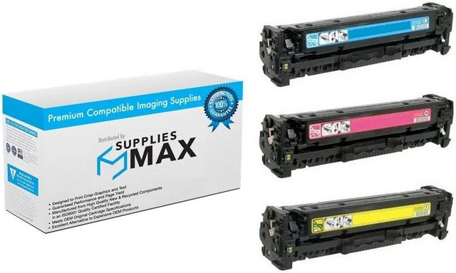 Main image of SuppliesMAX Compatible Replacement for HP Color LaserJet CM-2320FXI/2320N/2320NF/CP-2025DN/2025N/2025X Toner Cartridge Combo Pack (C/M/Y-3500 Page Yield) (NO. 304A) (CF340A)
