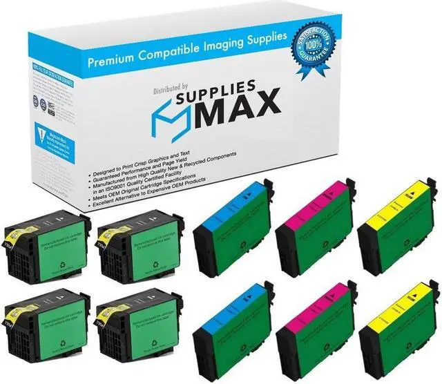 Main image of SuppliesMAX Remanufactured Replacement for WorkForce WF-3620/WF-3640/WF-7110/WF-7210/WF-7610/WF-7620/WF-7710/WF-7720 High Yield Inkjet Combo Pack (4-BK/2-C/M/Y) (NO. 252XL) (T252XL120-4B2CS)