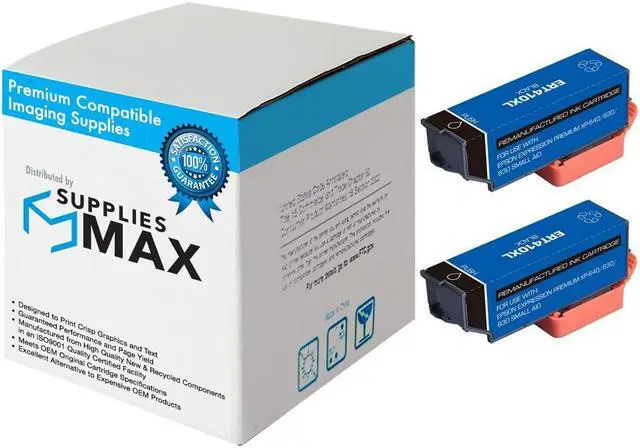 Main image of SuppliesMAX Remanufactured Replacement for Expression Premium XP-530/XP-540/XP-630/XP-640/XP-645/XP-830/XP-900/XP-7100 Black Inkjet (2/PK-500 Page Yield) (NO. 410XL) (T410XL020-D2)
