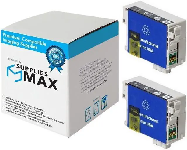 Main image of SuppliesMAX Remanufactured Replacement for Stylus NX-510/NX-515/WorkForce 40/WorkForce 600/WorkForce 610/WorkForce 615 Black Inkjet (2/PK-450 Page Yield) (NO. 97) (T097120-D2)