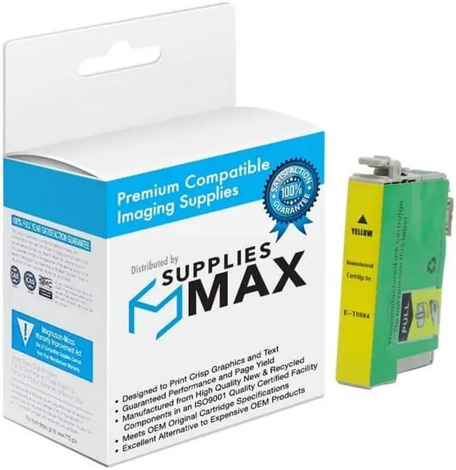 Main image of SuppliesMAX Remanufactured Replacement for Stylus CX-4400/CX-4450/CX-7400/NX-100/NX-115/NX-200/NX-215/NX-300/NX-400/NX-410/NX-415 Yellow Inkjet (165 Page Yield) (NO. 88) (T088420)