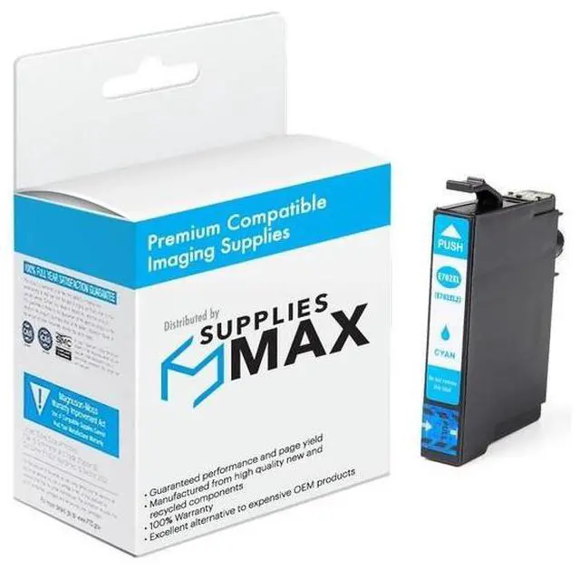 Main image of SuppliesMAX Remanufactured Replacement for WorkForce WF-3720/WF-3730/WF-3733 Cyan High Yield Inkjet (950 Page Yield) (NO. 702XL) (T702XL220-S)