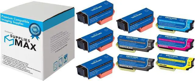Main image of SuppliesMAX Remanufactured Replacement for Expression Premium XP-530/XP-540/XP-630/XP-640/XP-645/XP-830/XP-900/XP-7100 Inkjet Combo Pack (4-BK/2-PBK/C/M/Y) (NO. 410XL) (T410XL-6B2CS)